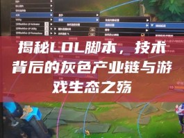 揭秘LOL脚本，技术背后的灰色产业链与游戏生态之殇