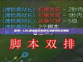 警惕！LOL脚本购买陷阱与法律风险全解析
