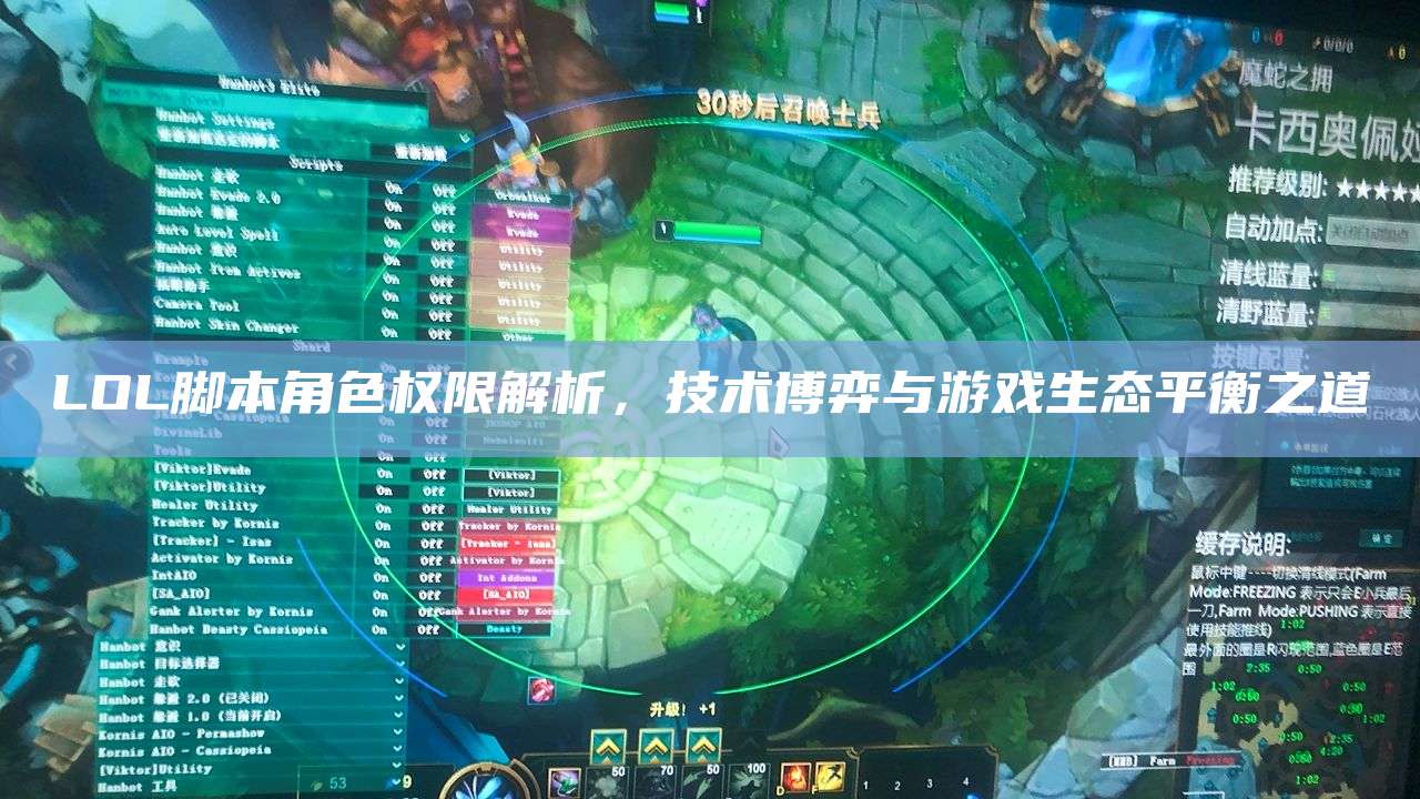 LOL脚本角色权限解析,技术博弈与游戏生态平衡之道